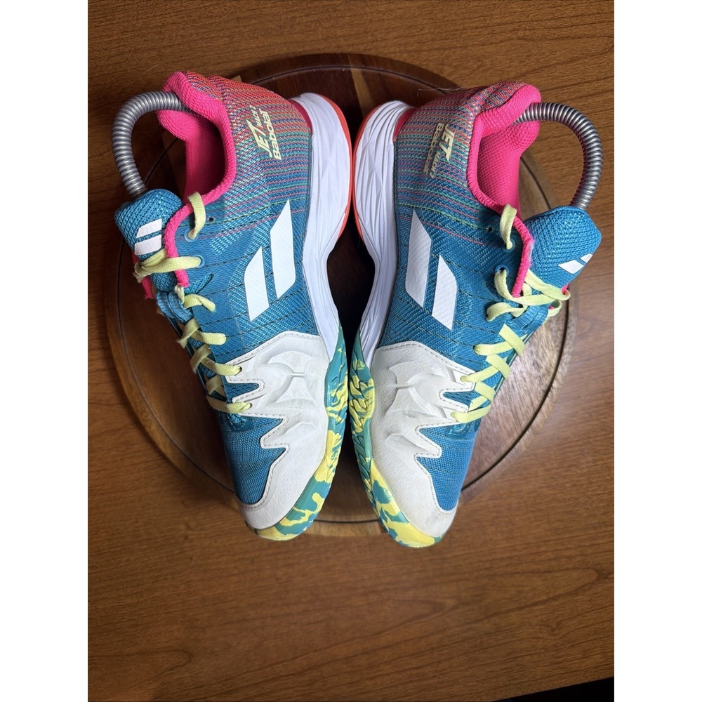 Babolat Jet Mach 2 Women Tennis Pickleball Shoes Blue Pink Michelin US 8 - Picture 9 of 16